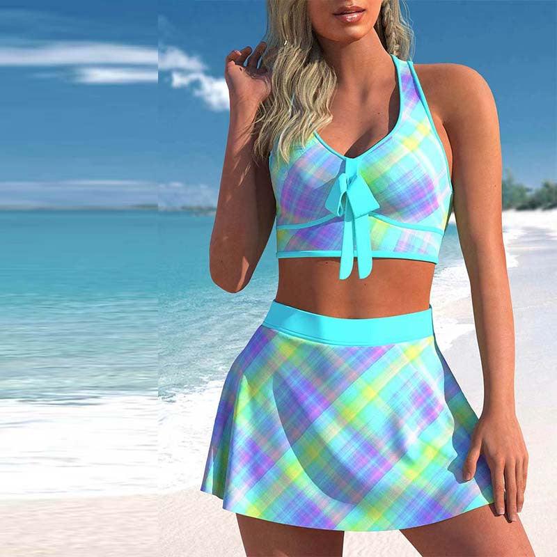 Split Swimwear Skirt Conservative Large Print - Elite Essence Store