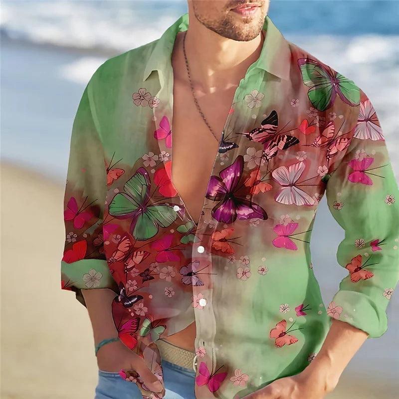 Men's Loose Floral Shirt Beach Retro - Elite Essence Store