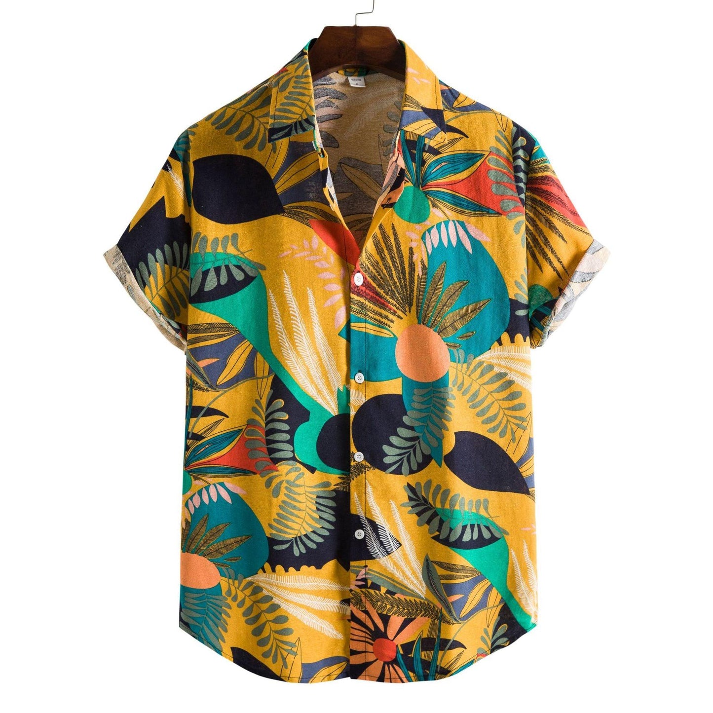 Printed Casual Men's Short-sleeved Shirt Lapel - Elite Essence Store