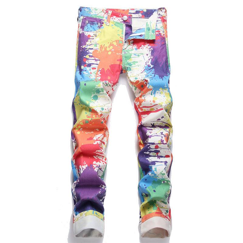 Street Men's Digital Printed Jeans - Elite Essence Store