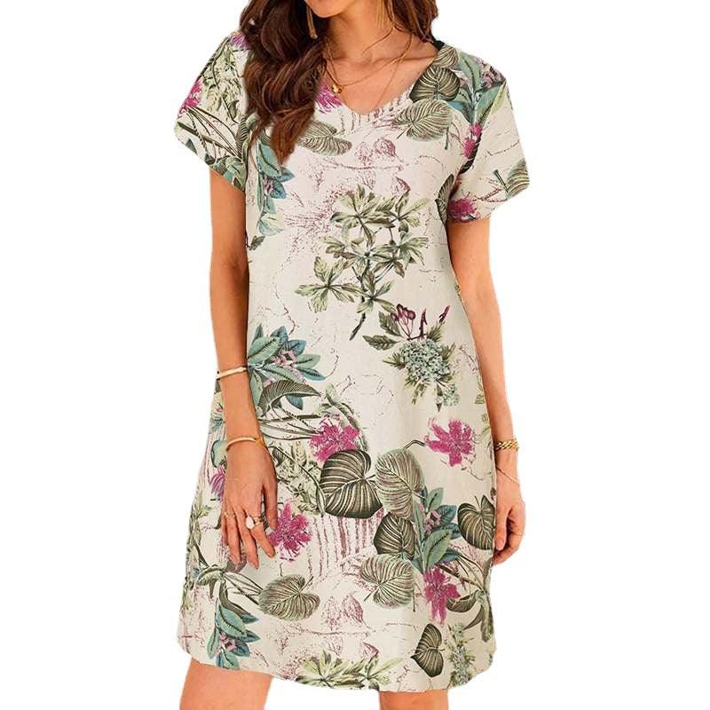 Retro Cotton And Linen Beach Dress Women - Elite Essence Store