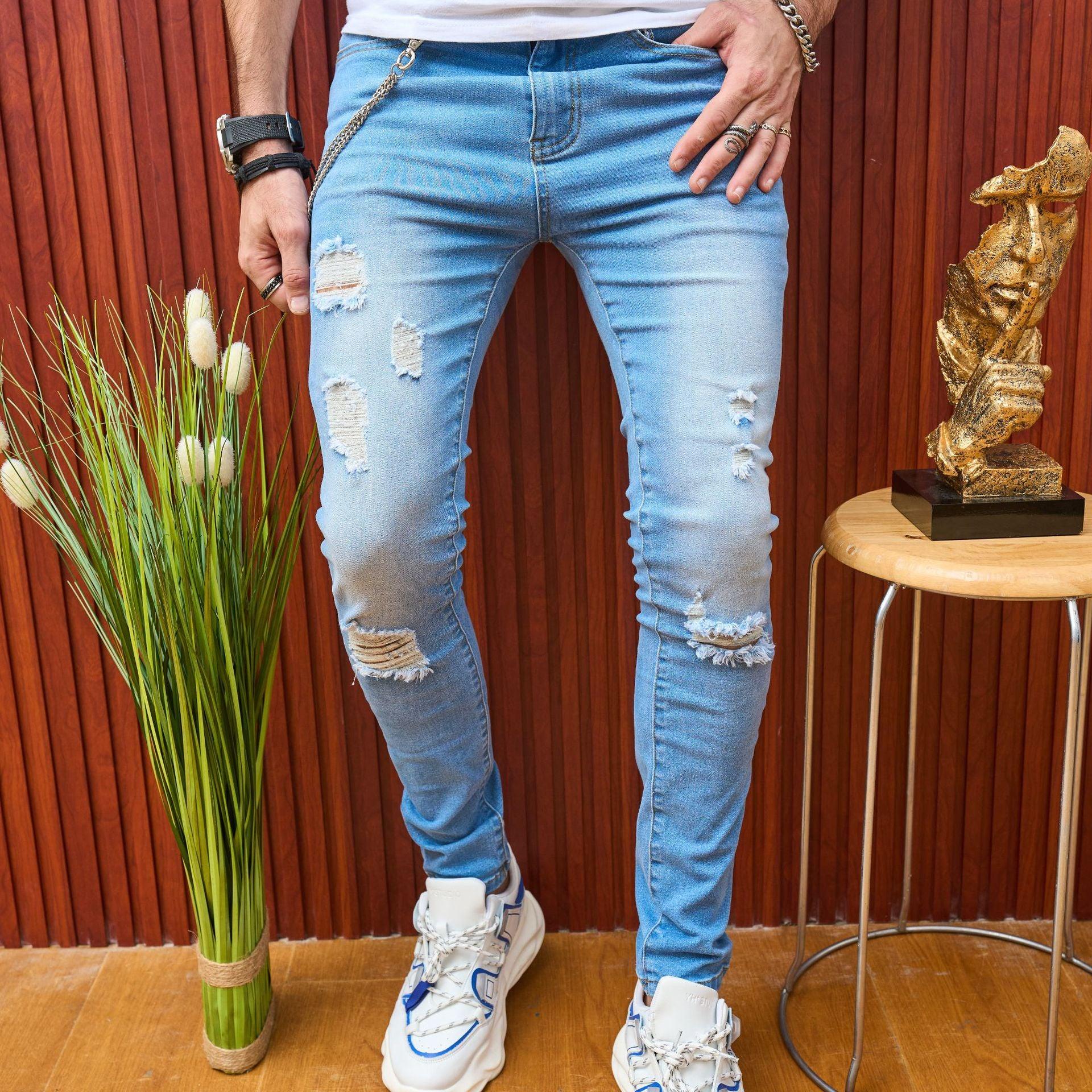 Summer Ripped Men's Casual Slim Fit Stretch Jeans - Elite Essence Store