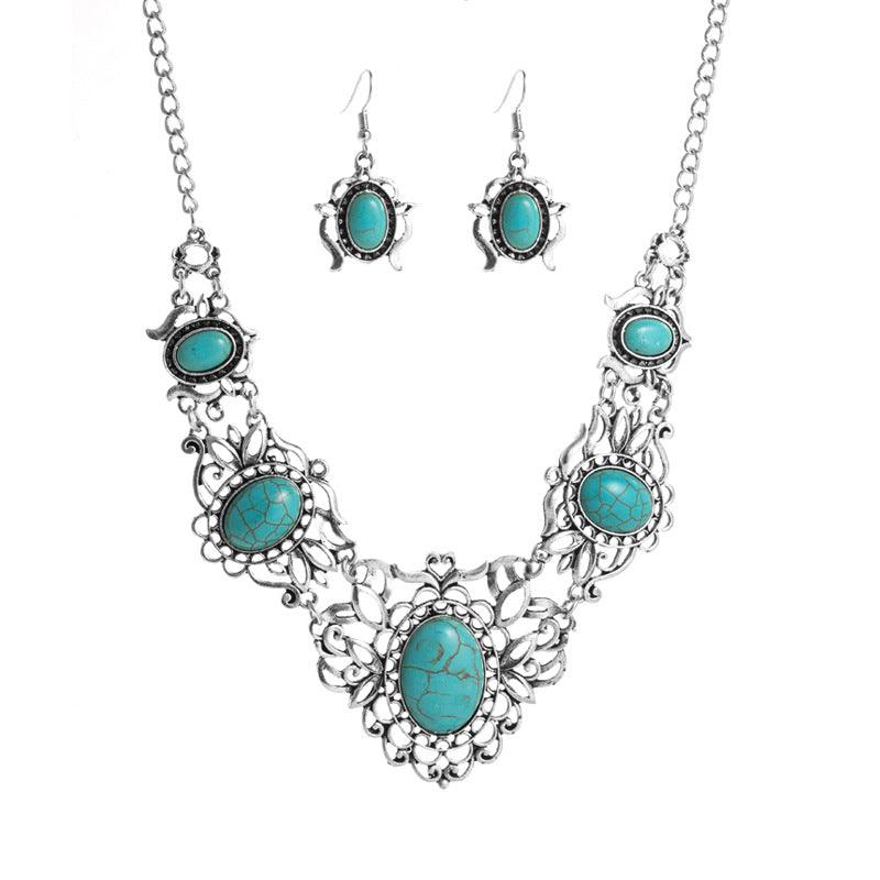 Alloy High-end Temperament Earring Necklace Set - Elite Essence Store