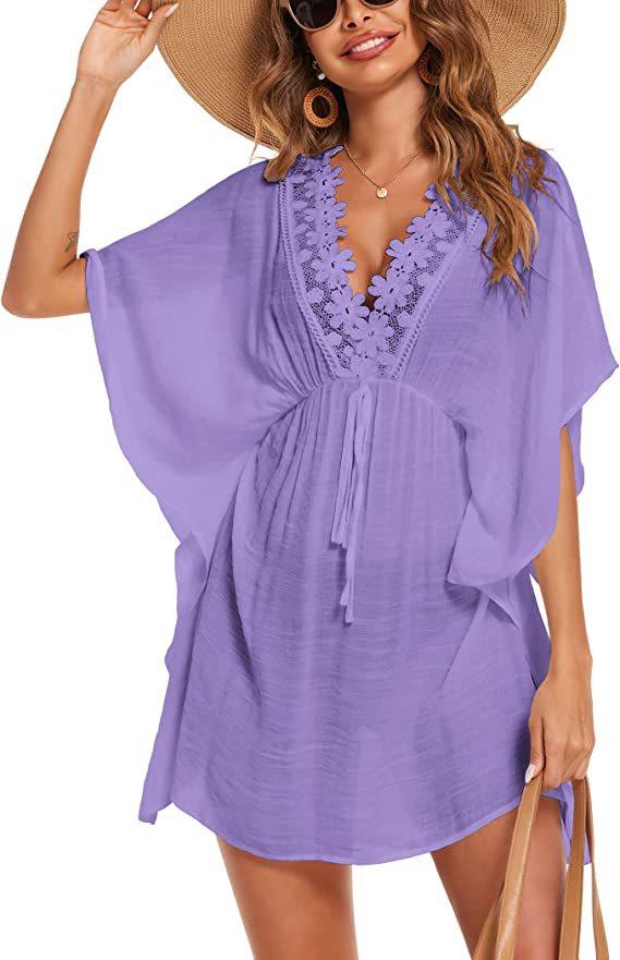 Bikini Blouse European And American Sun-proof Beach Dress V-neck Lace Dress - Elite Essence Store