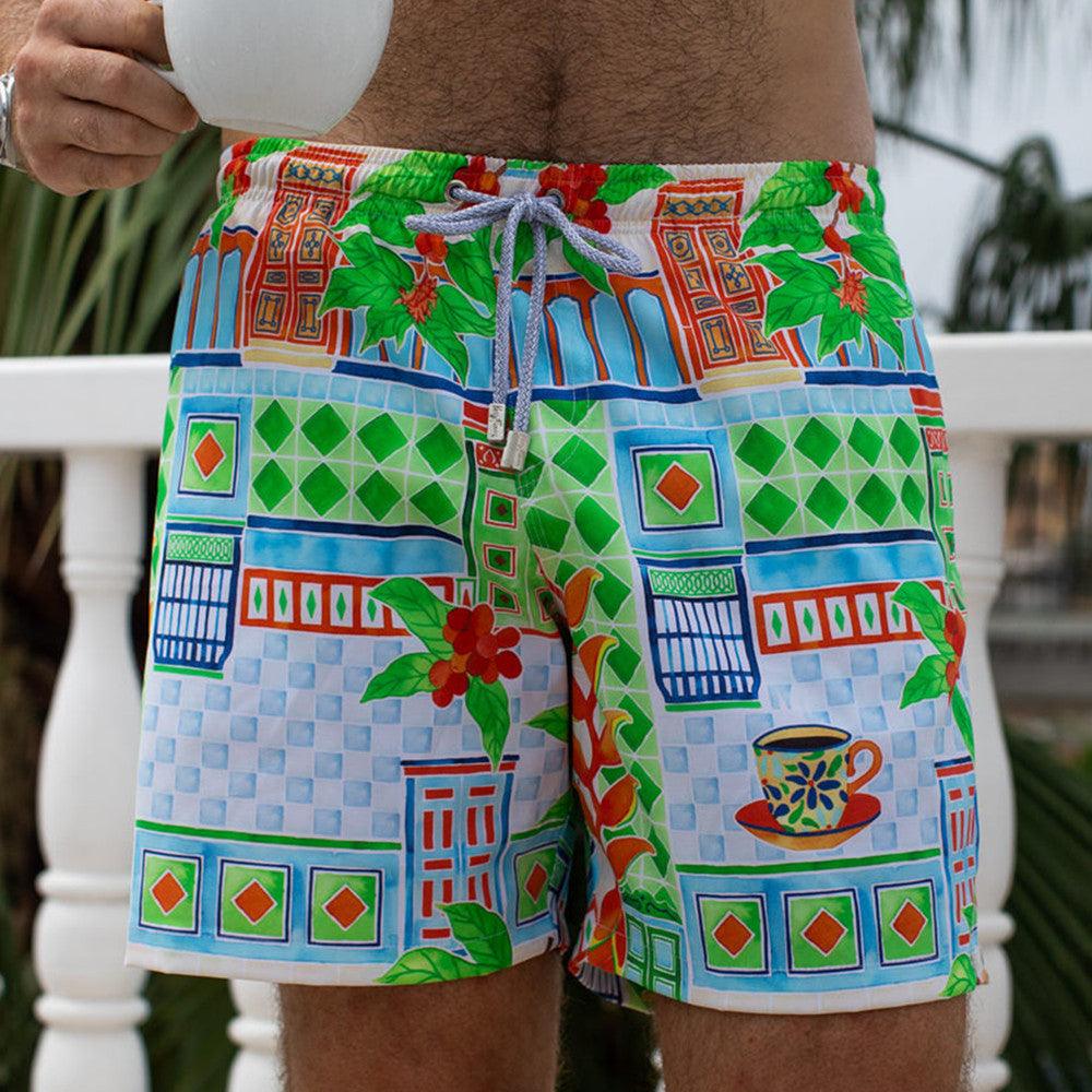 Men's Printed Loose Hot Springs Casual Beach Shorts - Elite Essence Store