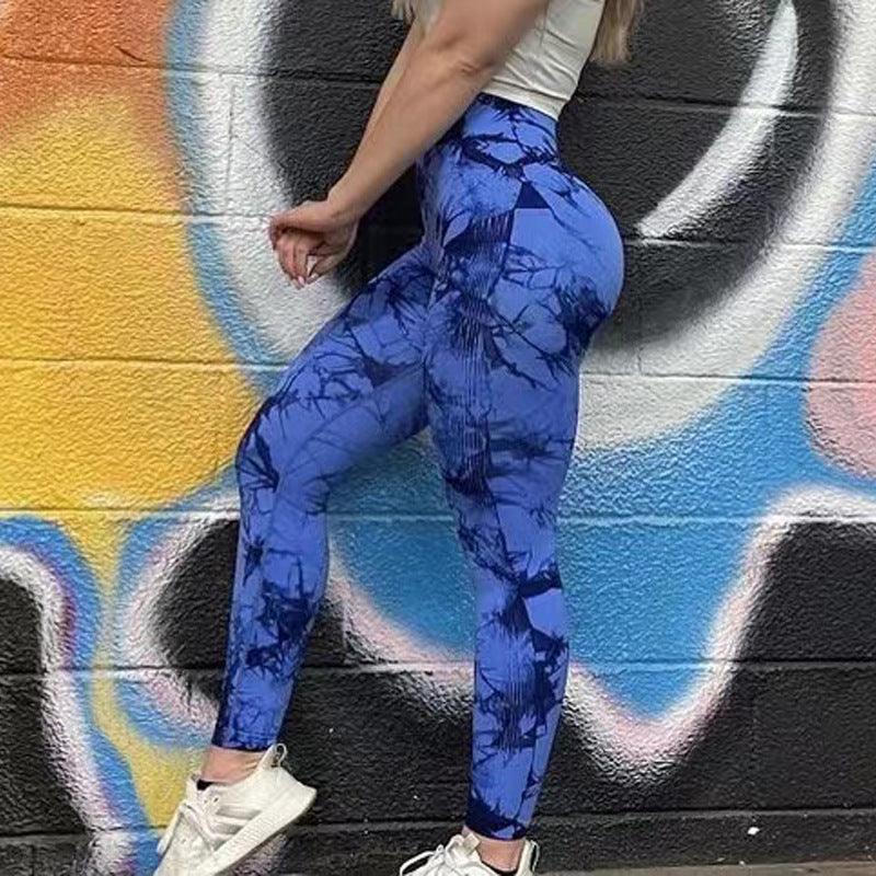 Tie Dye Leggings Women Fitness Yoga Pants Seamless Push Up Workout Tights Gym Sports Legging - Elite Essence Store