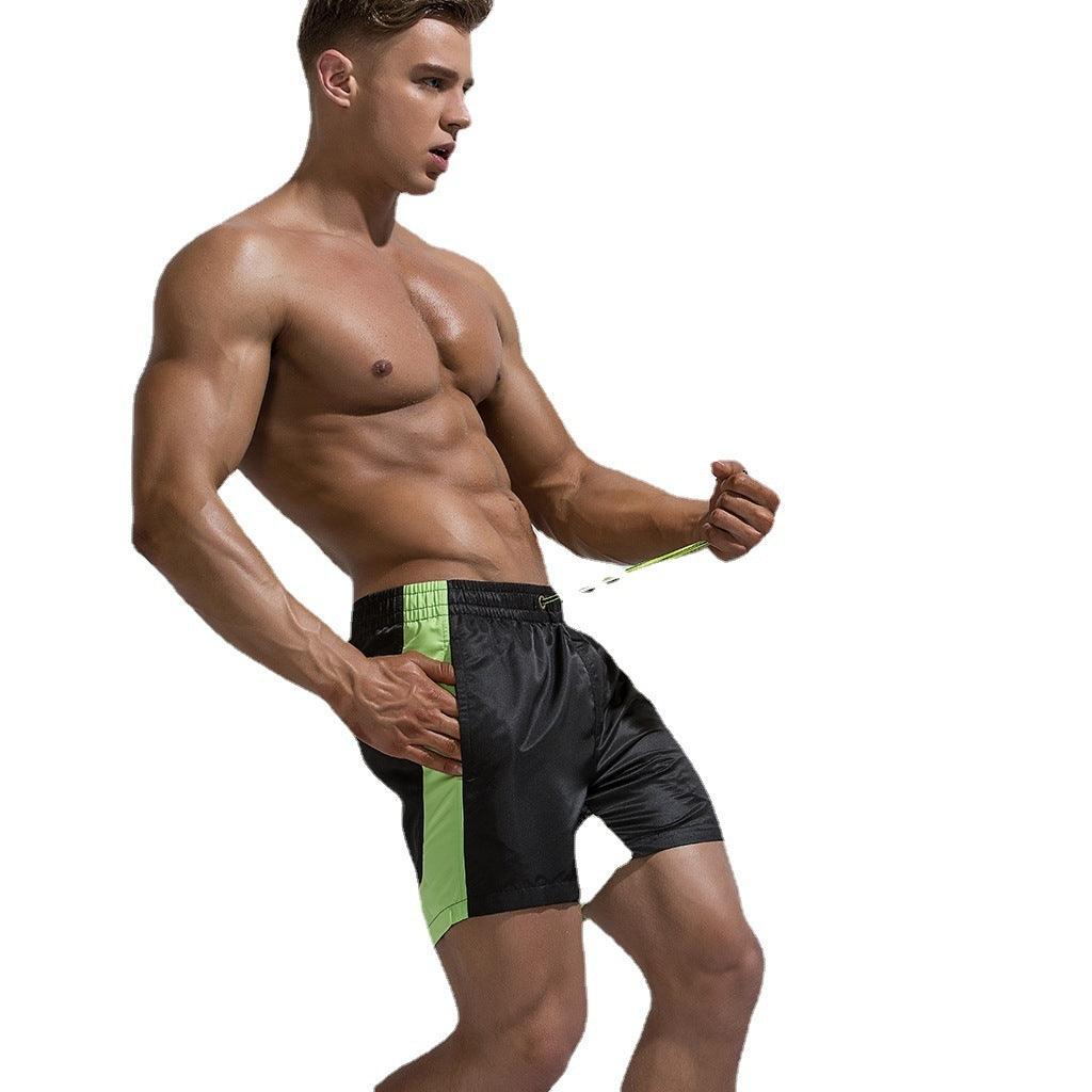 Colorblock Sports Running Shorts, Seaside Quick-drying Five-point Beach Shorts - Elite Essence Store