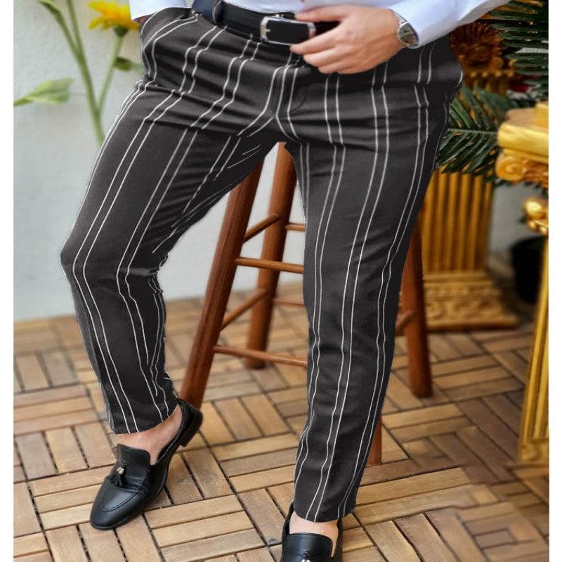 Spring And Autumn Slim Fit Men's Business Casual Pants Long Pants 3D Plaid - Elite Essence Store