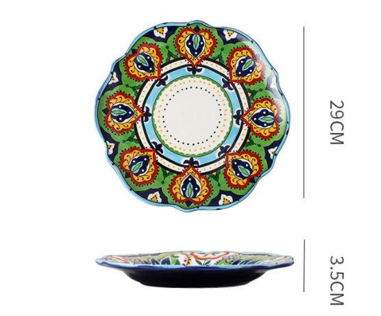 Underglaze Ceramic Tableware Bohemian Household Dishes - Elite Essence Store