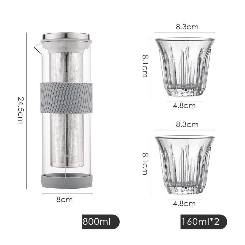 Ice Drip Coffee Pot Silicone Base Coffee Cold Extraction Pot For Kitchen Bar Cold Brew Coffee Maker Juice Tea Filter Glass Pot - Elite Essence Store