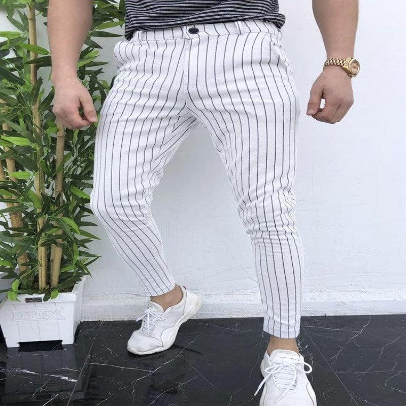 Spring And Autumn Slim Fit Men's Business Casual Pants Long Pants 3D Plaid - Elite Essence Store