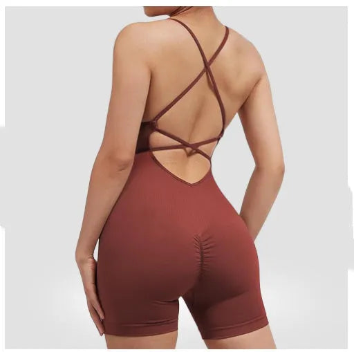 European And American Seamless Sexy Peach Hip One-piece Fitness Clothes Thread Quick-drying