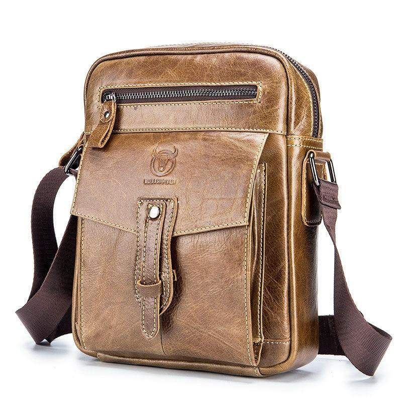 Men's First Layer Cowhide Large Capacity Shoulder Messenger Bag - Elite Essence Store