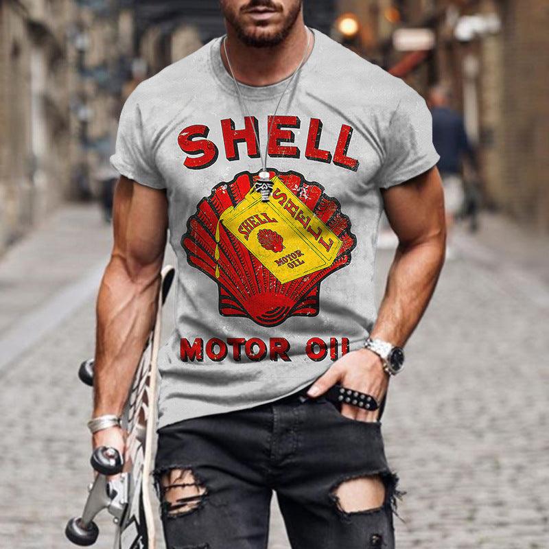 3D Digital Vintage Print English Men's Casual Short Sleeve - Elite Essence Store