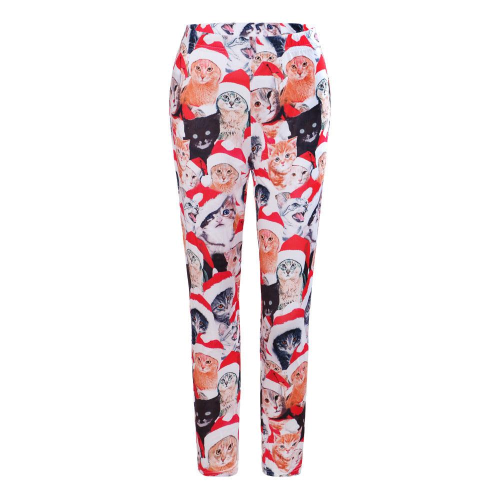 Christmas Costume Printed Slim-fit Trousers - Elite Essence Store