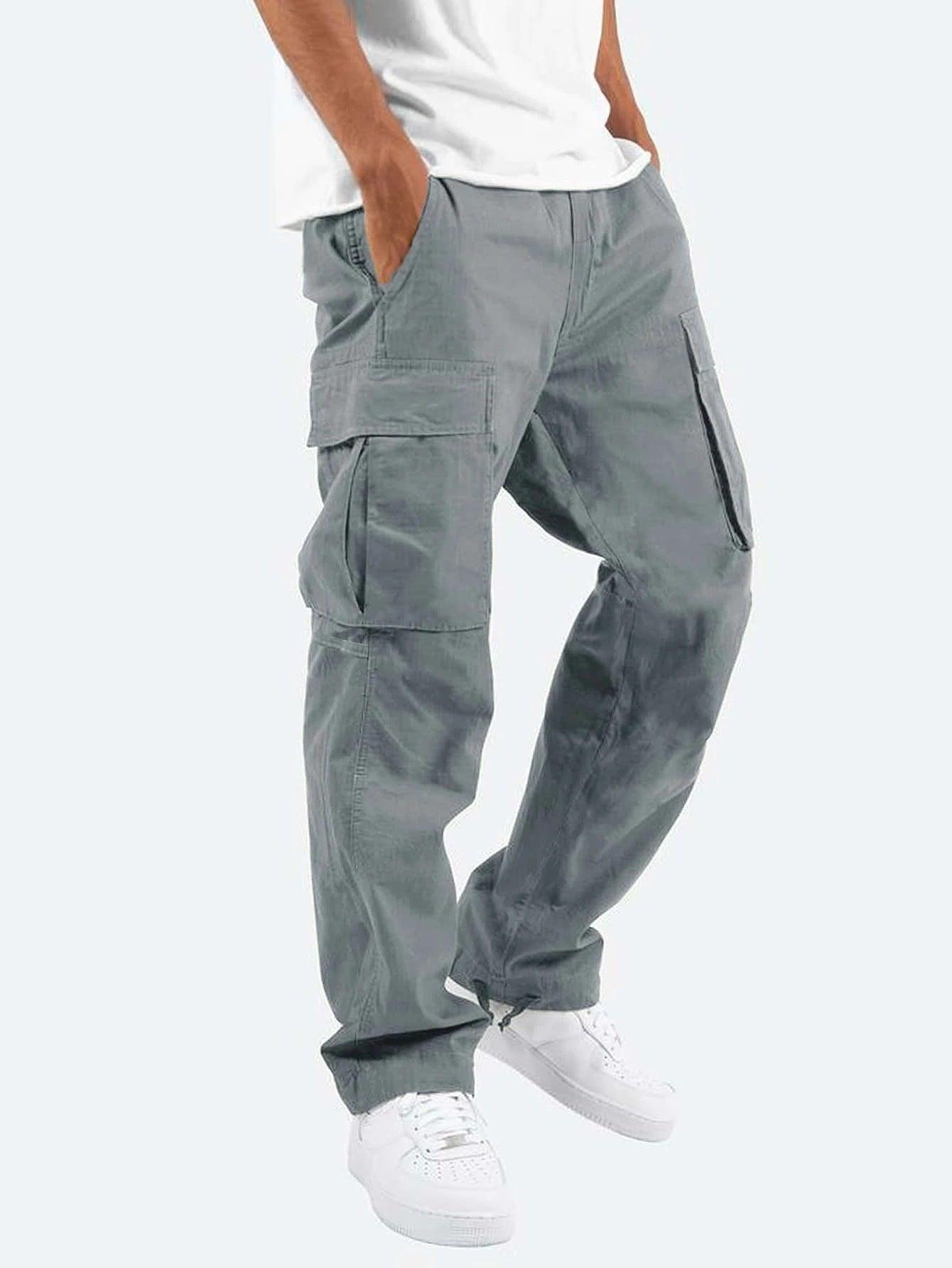 Men's Workwear Drawstring Multi-pocket Casual Pants - Elite Essence Store