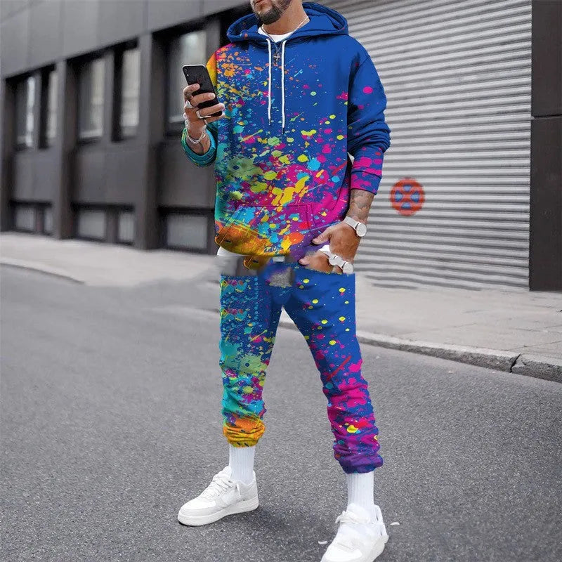 Colorful 3D Number Splash Camouflage Printing Suit