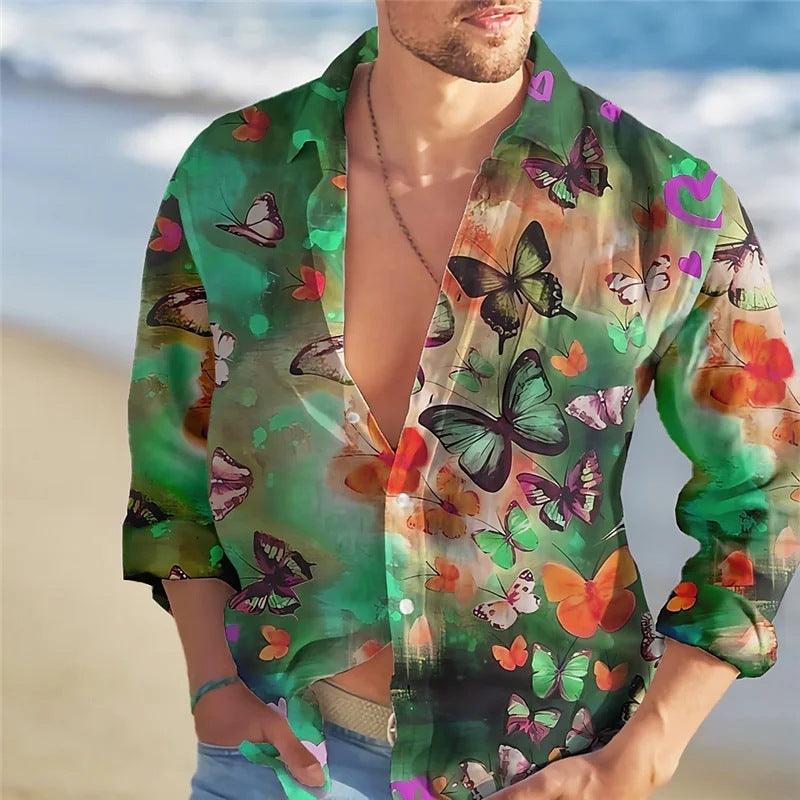 Men's Loose Floral Shirt Beach Retro - Elite Essence Store