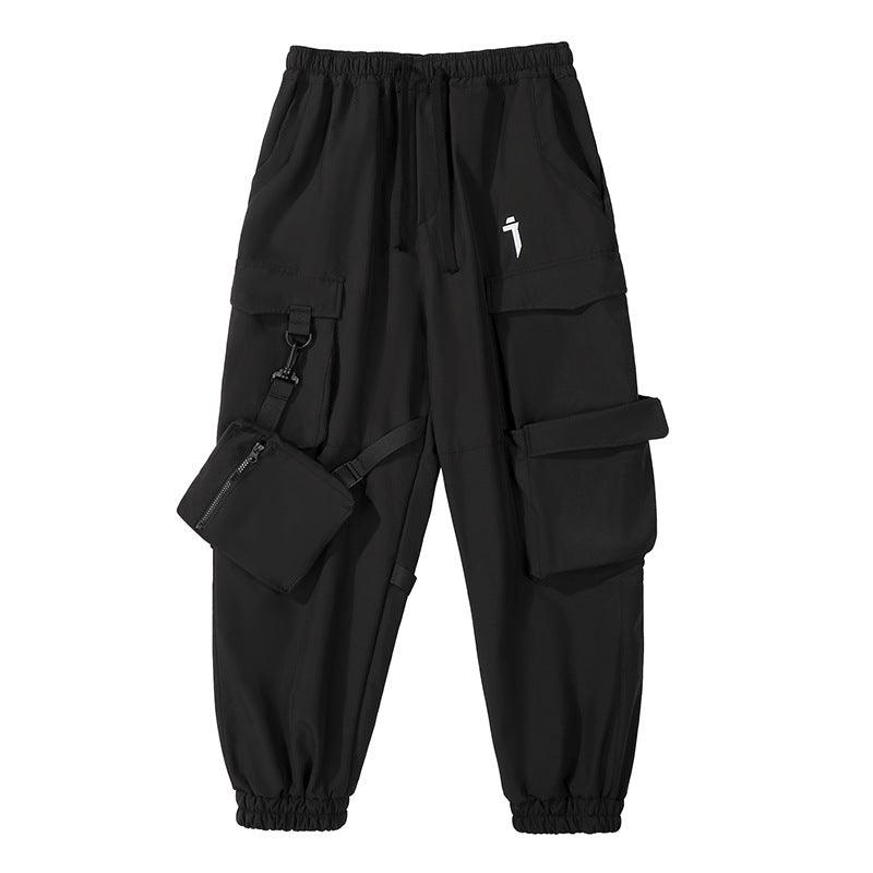 Men's Loose Casual Pocket Trousers With Ribbon Cargo Jogger Pants - Elite Essence Store