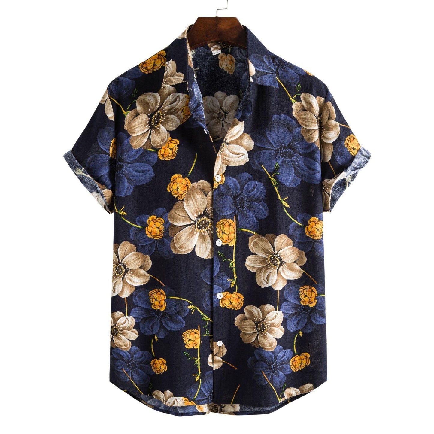 Printed Casual Men's Short-sleeved Shirt Lapel - Elite Essence Store