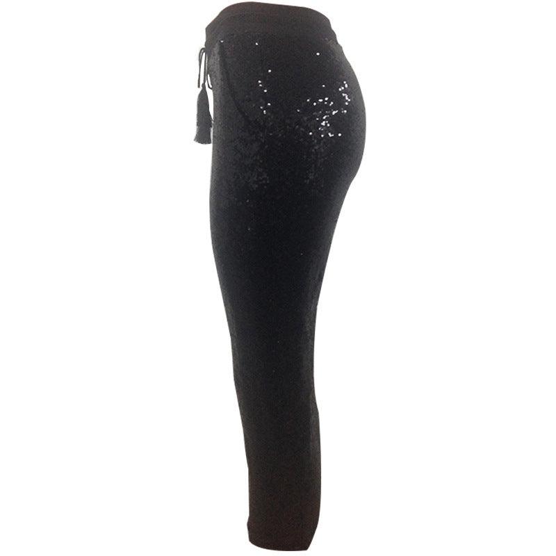 Women's European And American Casual Pearl Glitter Pencil Pants - Elite Essence Store