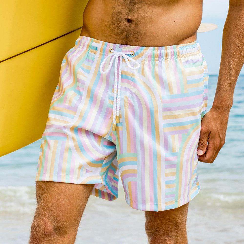 Men's Printed Loose Hot Springs Casual Beach Shorts - Elite Essence Store