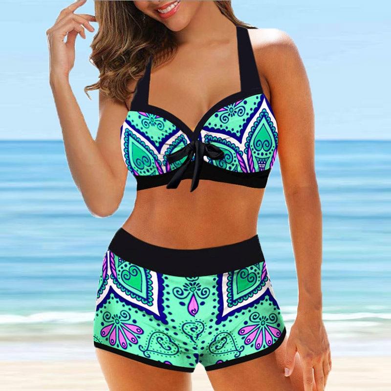 Women's Two Piece Swimsuit Slim Geometric Suit - Elite Essence Store