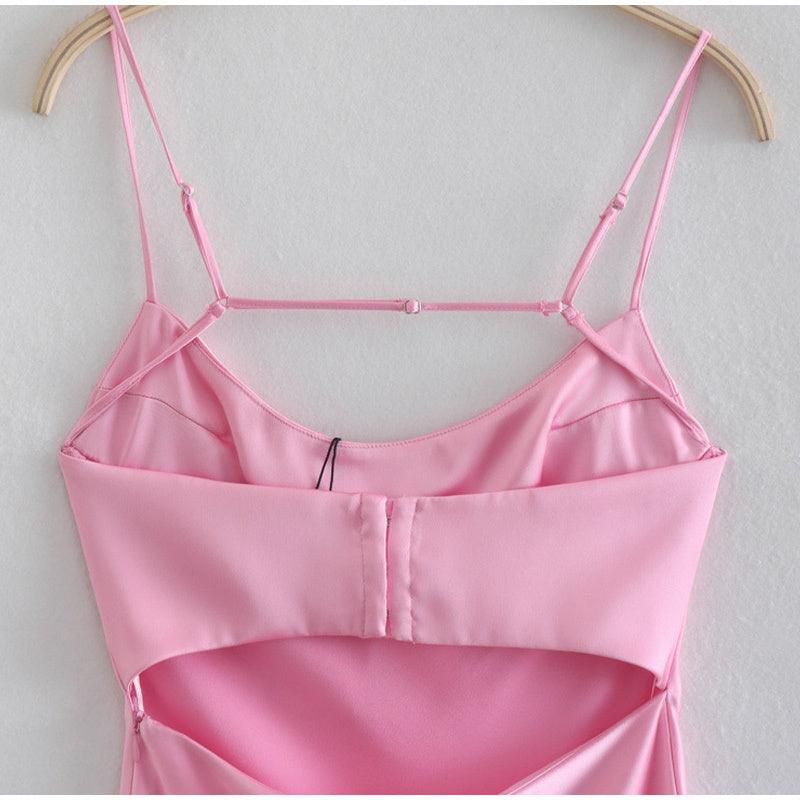 Women Camis Satin Long Dresses Elegant Sleeveless Slip Holiday Party Dresses Sexy Casual Backless Summer Dresses - Elite Essence Store