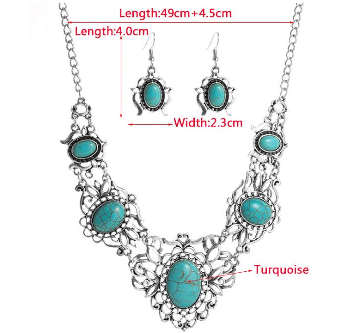 Alloy High-end Temperament Earring Necklace Set - Elite Essence Store