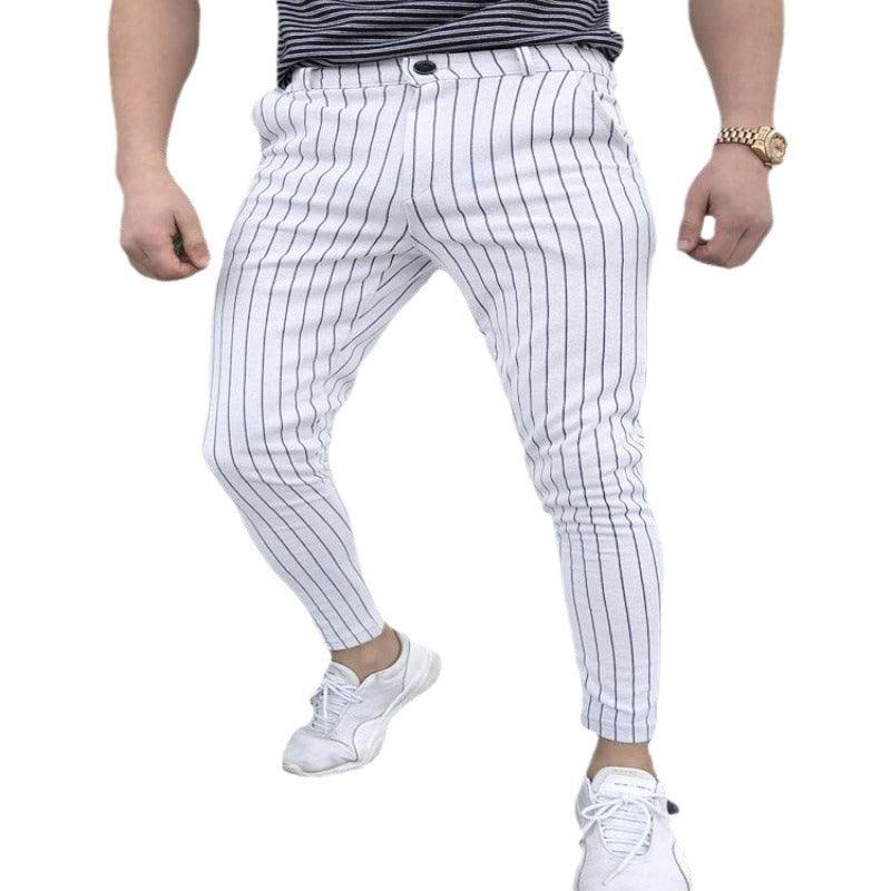 Spring And Autumn Slim Fit Men's Business Casual Pants Long Pants 3D Plaid - Elite Essence Store