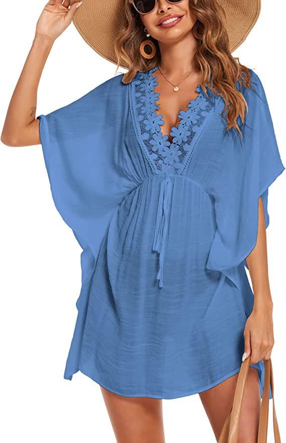 Bikini Blouse European And American Sun-proof Beach Dress V-neck Lace Dress - Elite Essence Store