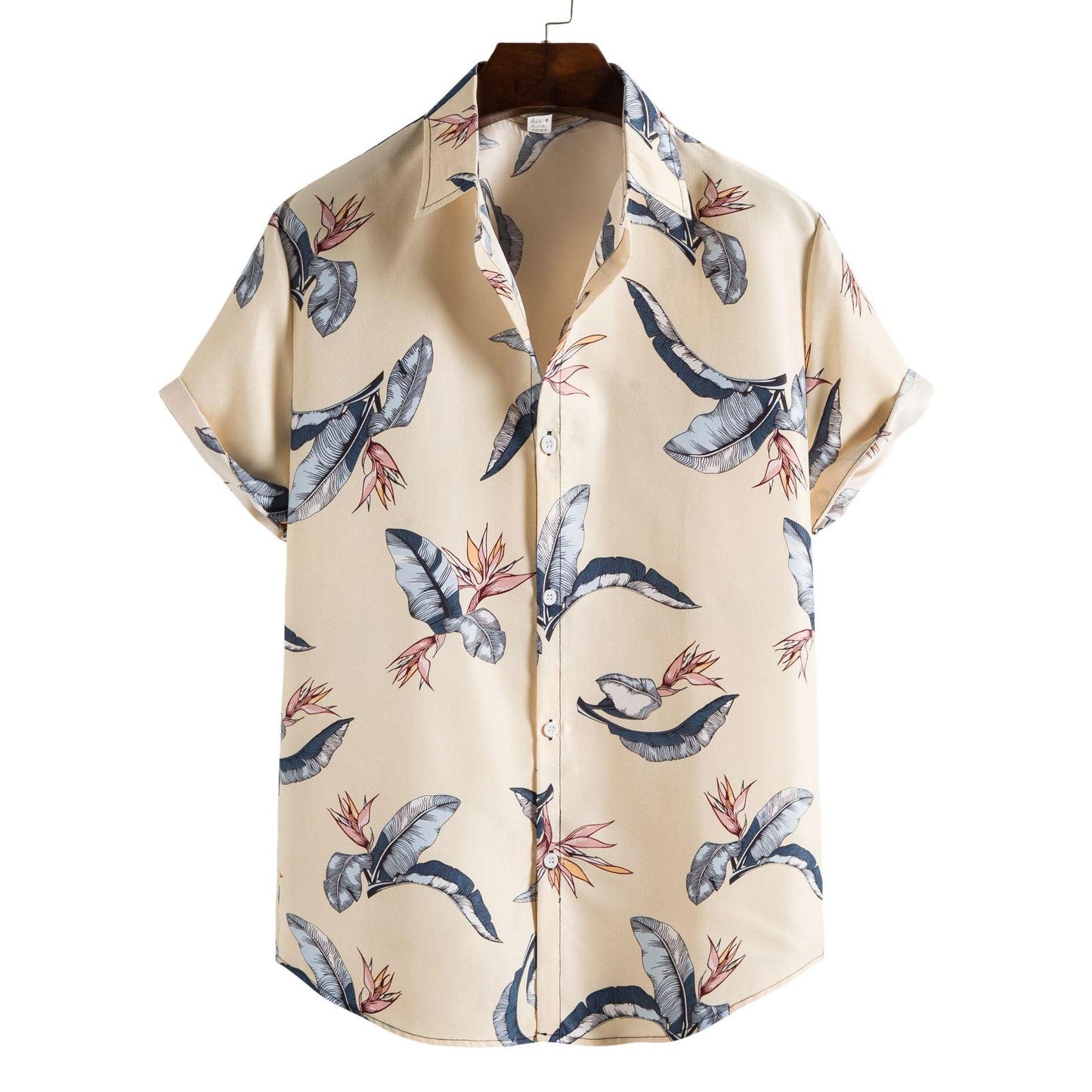 Printed Casual Men's Short-sleeved Shirt Lapel - Elite Essence Store