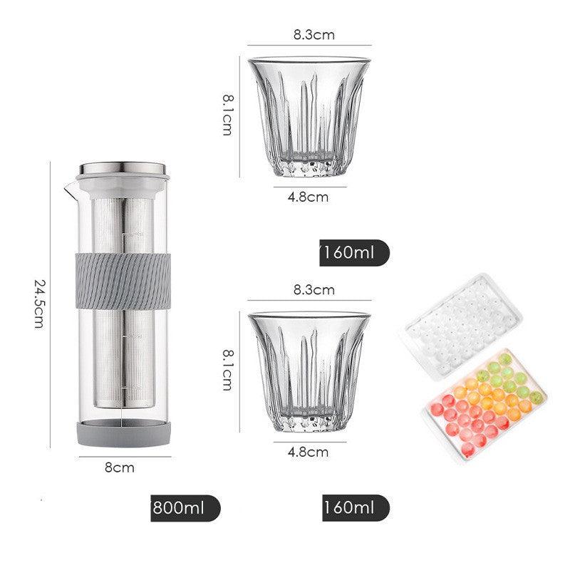 Ice Drip Coffee Pot Silicone Base Coffee Cold Extraction Pot For Kitchen Bar Cold Brew Coffee Maker Juice Tea Filter Glass Pot - Elite Essence Store