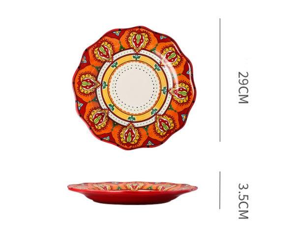 Underglaze Ceramic Tableware Bohemian Household Dishes - Elite Essence Store