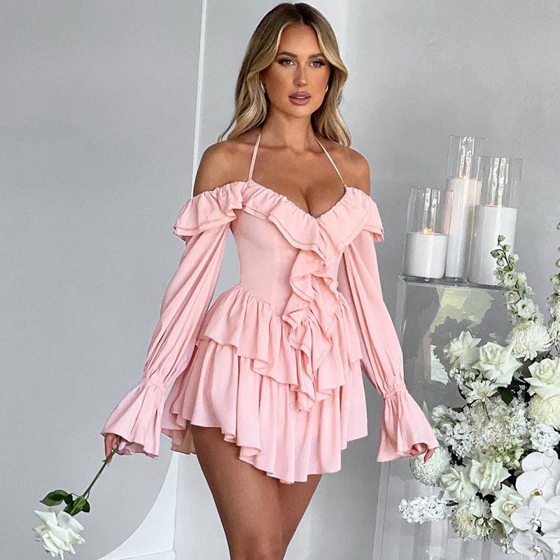 Women's Ruffled Long-sleeved One-piece Shorts - Elite Essence Store