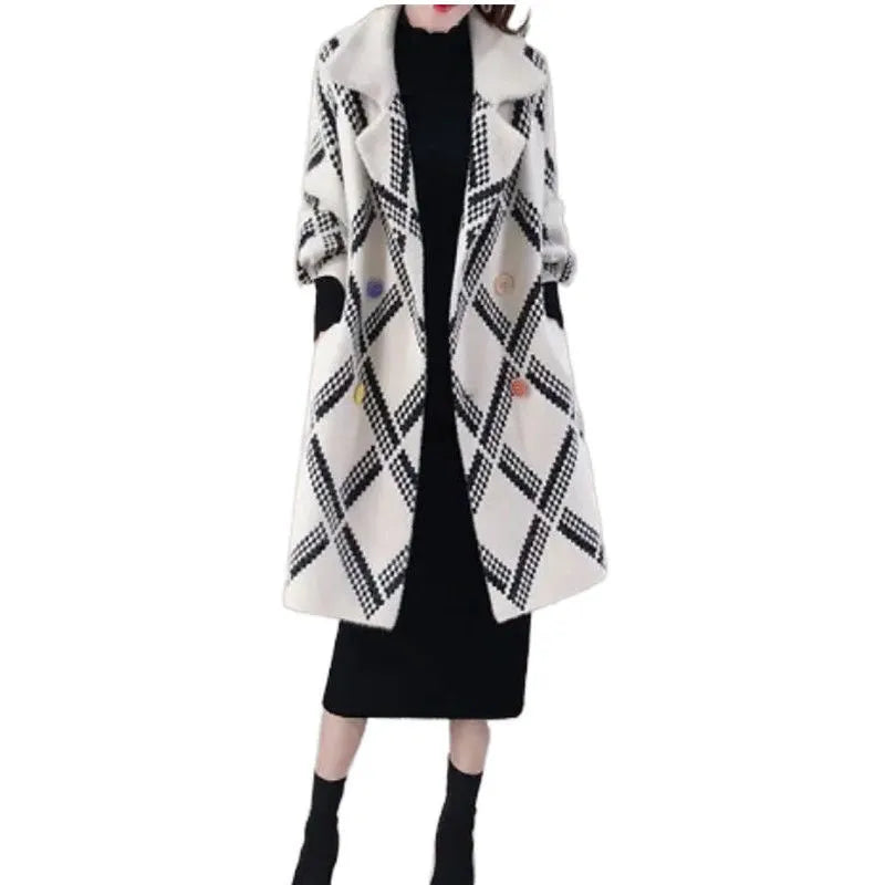 Mid-length Faux Mink Coat Women