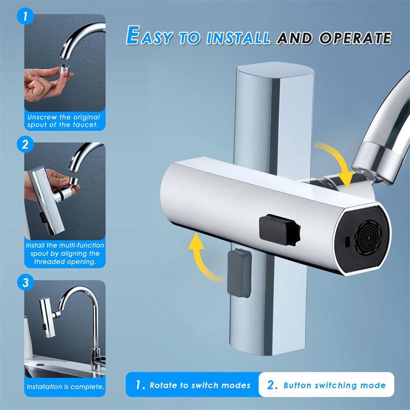 Kitchen Faucet Waterfall Outlet Splash Proof Universal Rotating Bubbler Multifunctional Water Nozzle Extension Kitchen Gadgets - Elite Essence Store