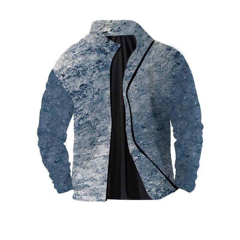 Men's Twill Digital Printing 3D Zipper Jacket - Elite Essence Store