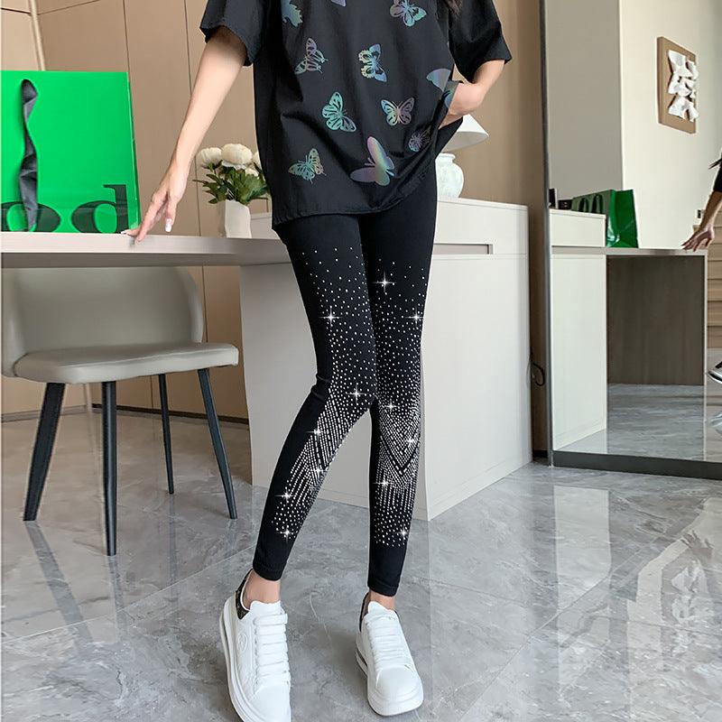 Shiny Rhinestone Leggings For Women - Elite Essence Store