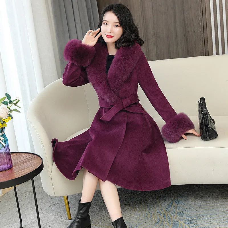 Double-sided Woolen Coat Women's Korean-style Thickened