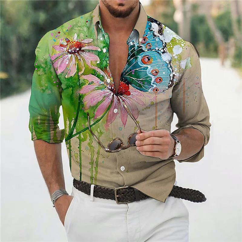 Men's Loose Floral Shirt Beach Retro - Elite Essence Store