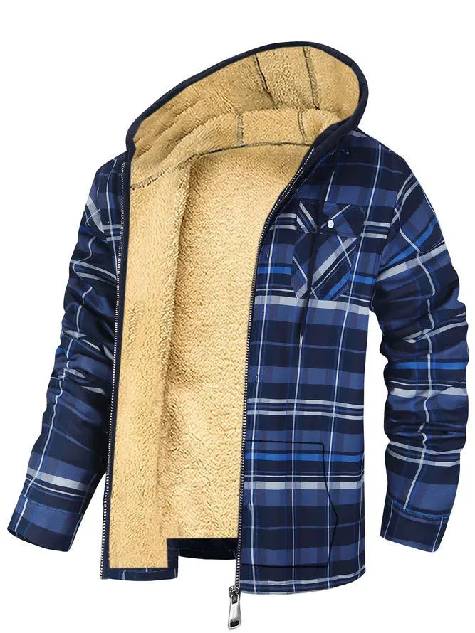 Thickened Cotton-padded Clothes Plaid Long Sleeve Loose