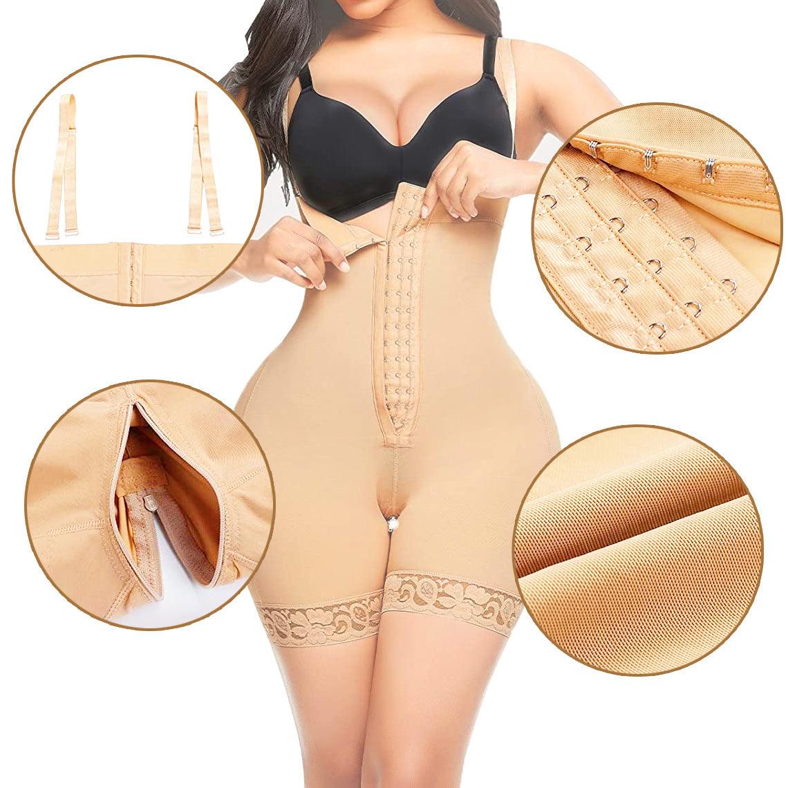 High Waisted Body Pants Crotch Zipper Tummy Lifting Pants Waist Trimming Shapewear Bodysuit Enhancement - Elite Essence Store