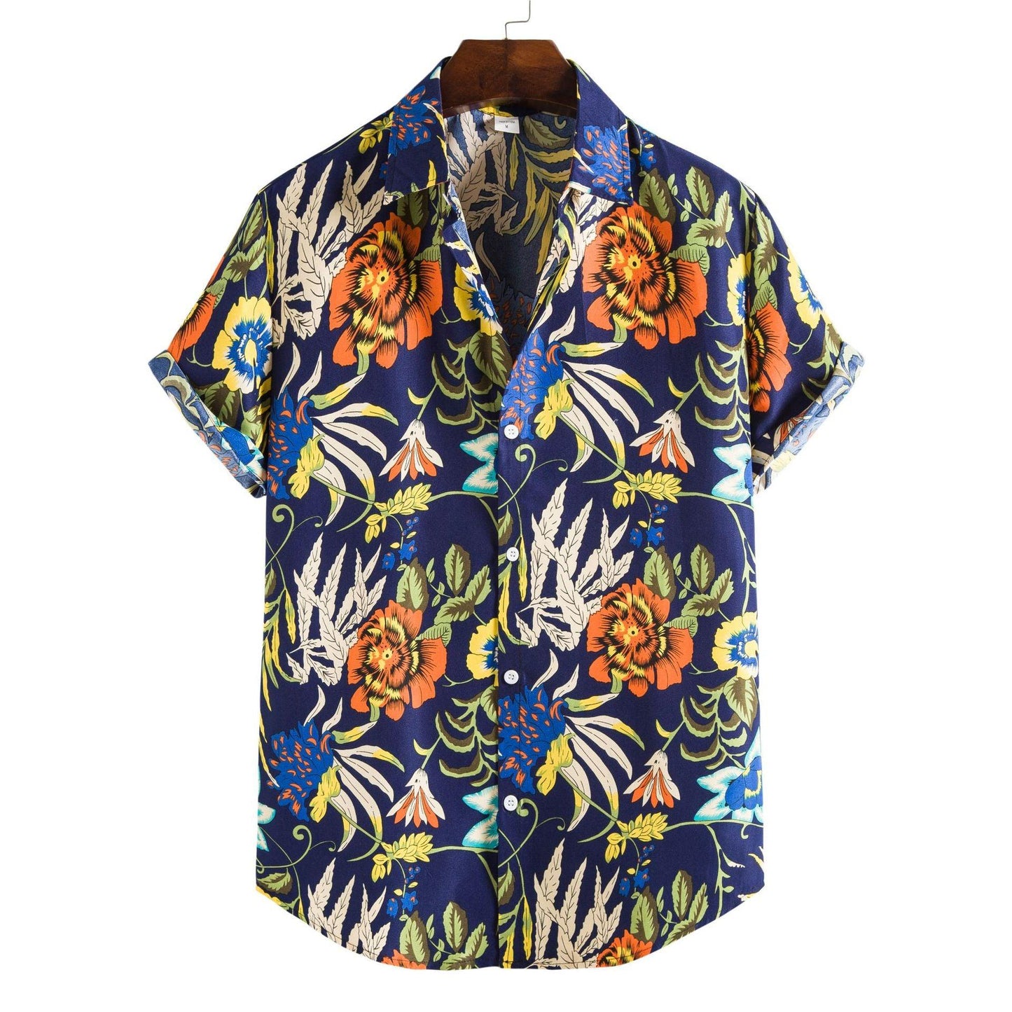 Printed Casual Men's Short-sleeved Shirt Lapel - Elite Essence Store