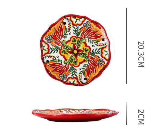 Underglaze Ceramic Tableware Bohemian Household Dishes - Elite Essence Store