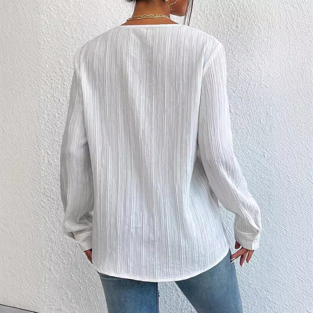 Slim Fit Long Sleeve Shirt Top Women - Elite Essence Store