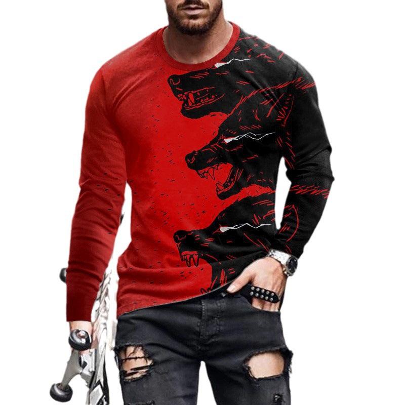 3D Digital Printing Colorful Men's Long Sleeve Round Neck T-shirt - Elite Essence Store