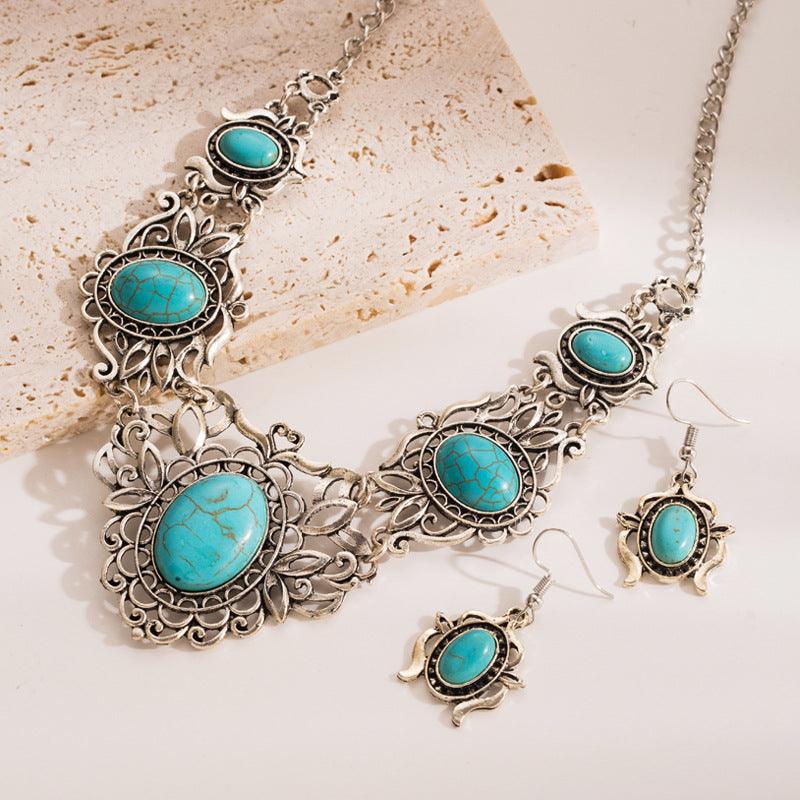 Alloy High-end Temperament Earring Necklace Set - Elite Essence Store