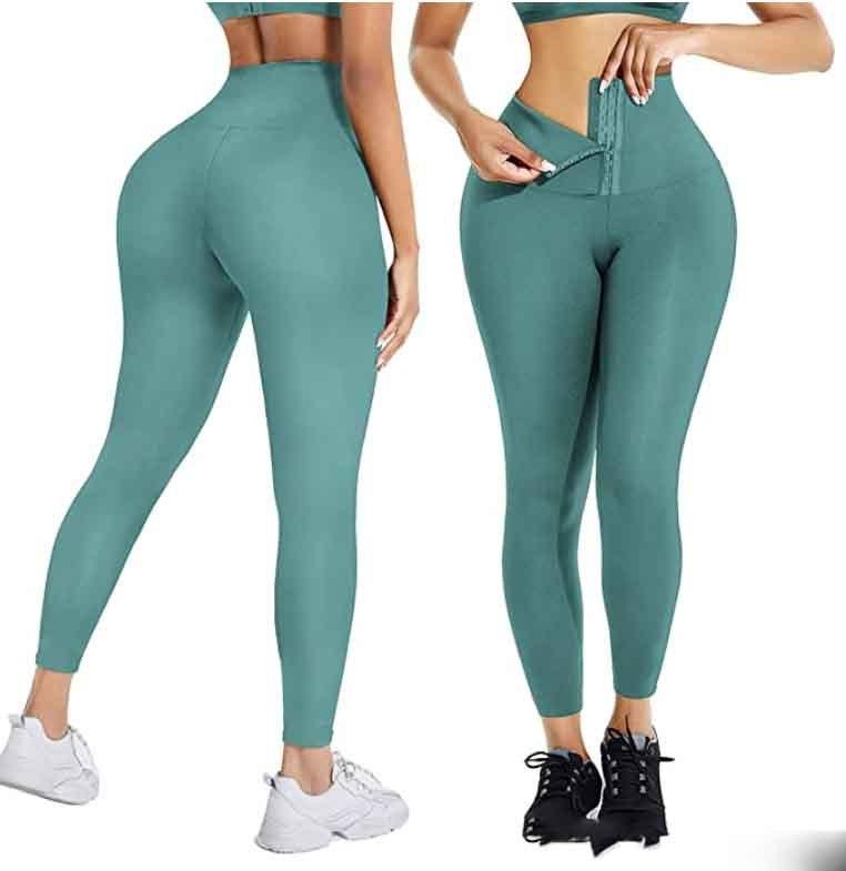 Fashion Ladies Simple Double Breasted Yoga Tights - Elite Essence Store