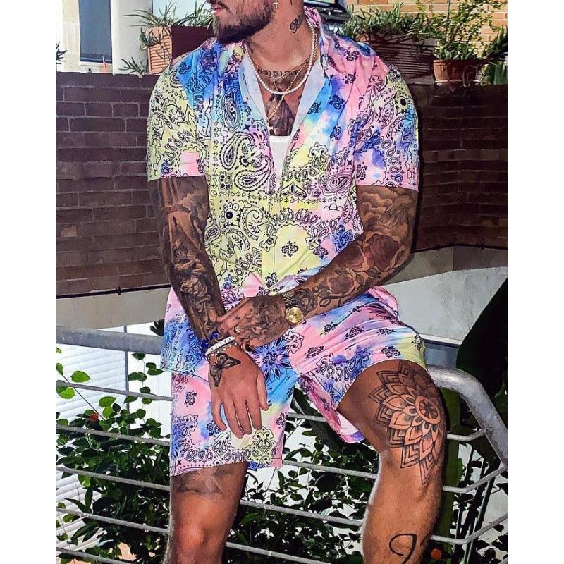 Men's Hawaii Casual Fashion Printing Short Sleeve Shirt Outfit - Elite Essence Store